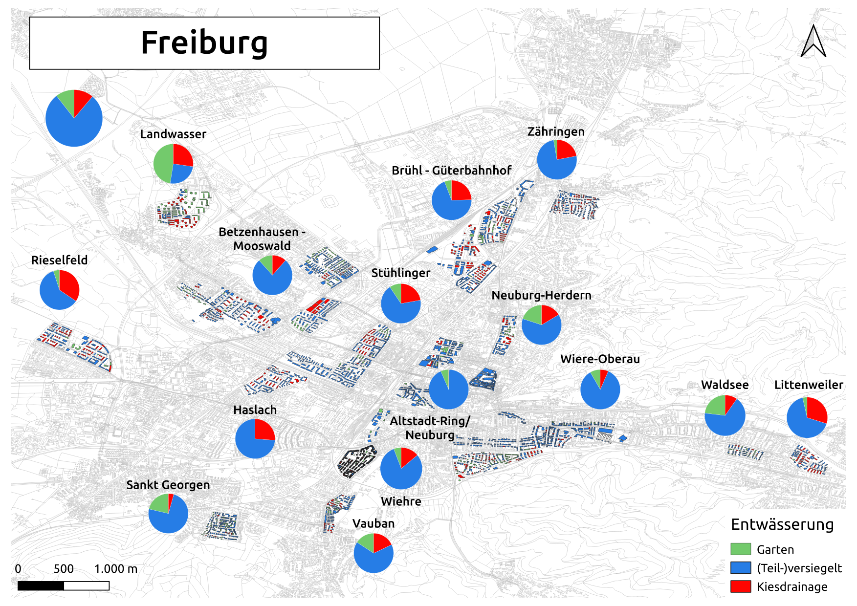 Biozidkarte Freiburg Entwässerung DE Übersicht