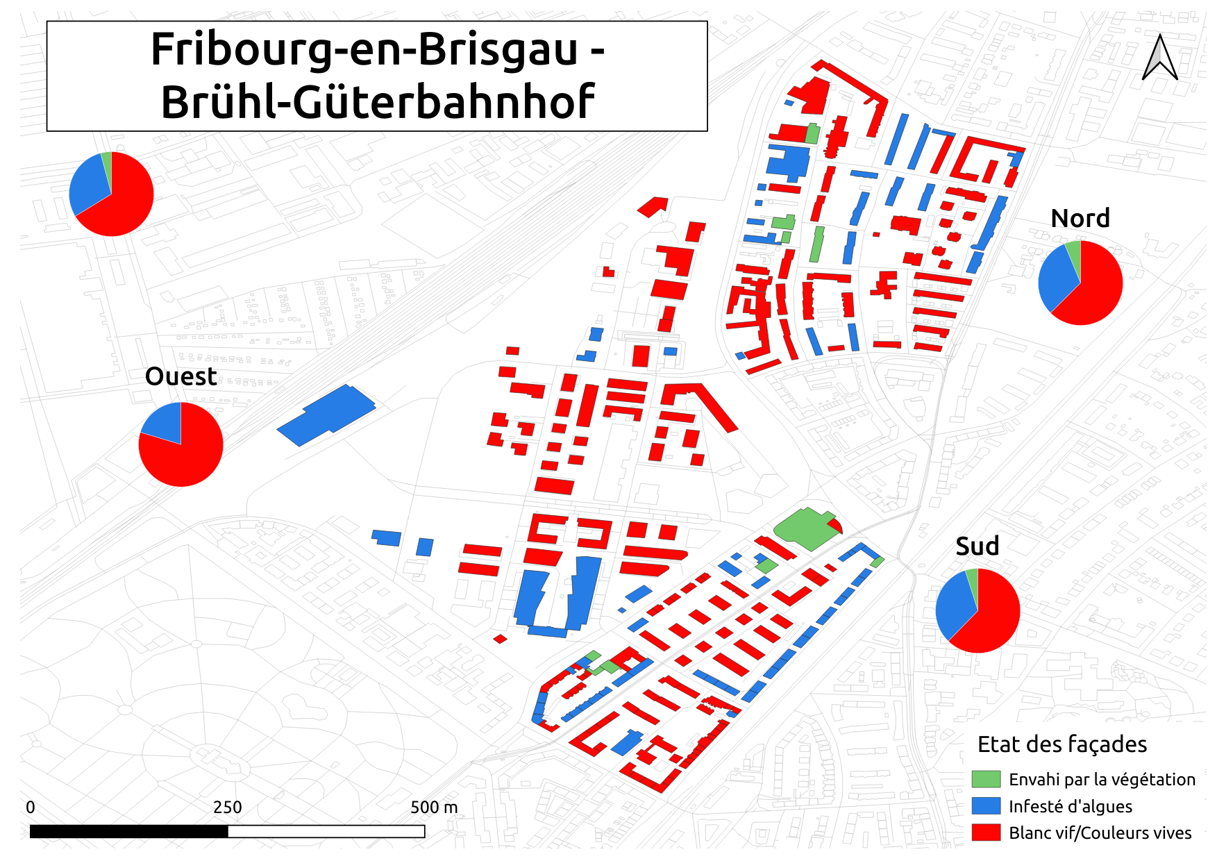 Biozidkarte Freiburg Fassadenzustand FR Güterbahnhof