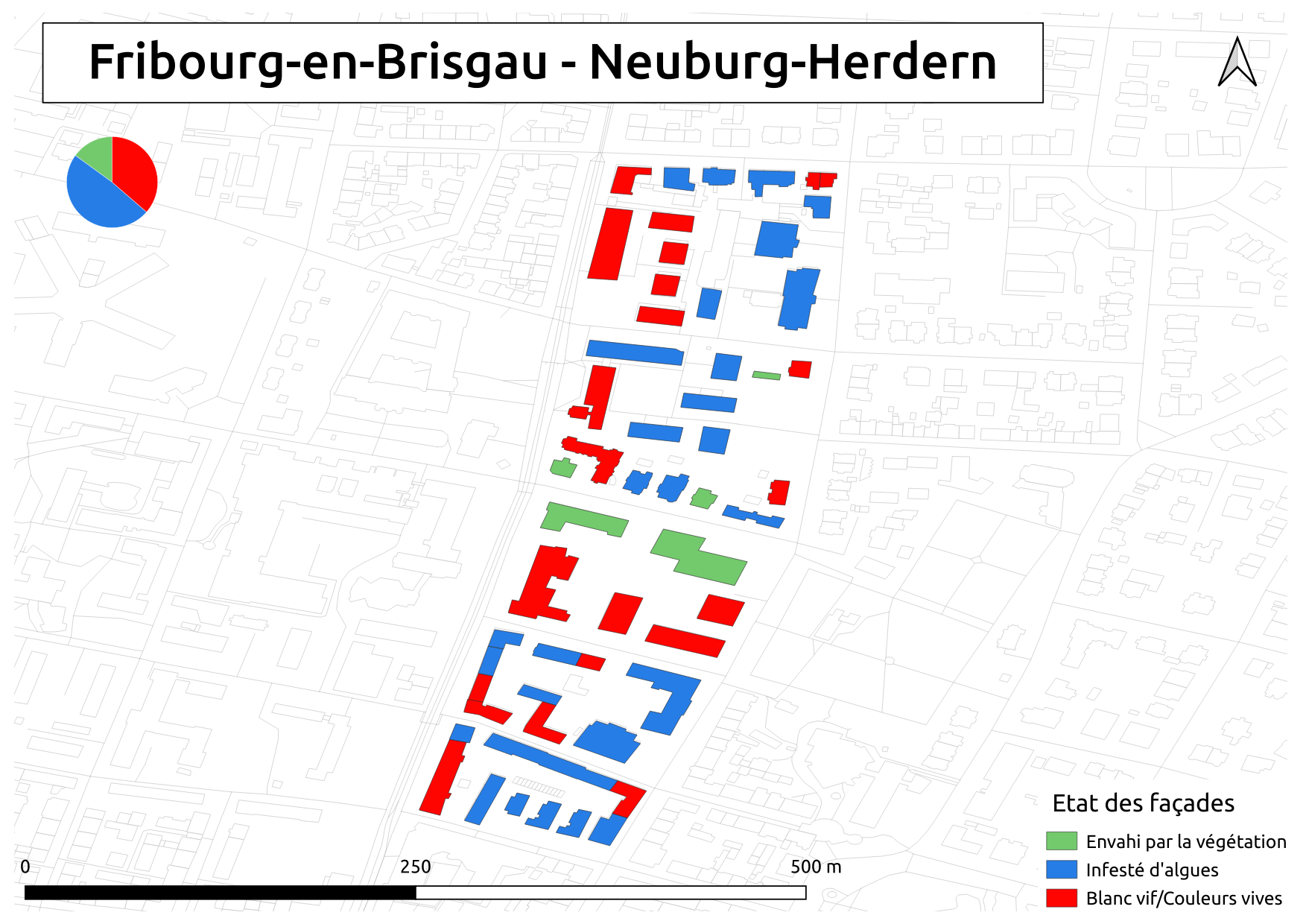 Biozidkarte Freiburg Fassadenzustand FR Neuburg Herdern