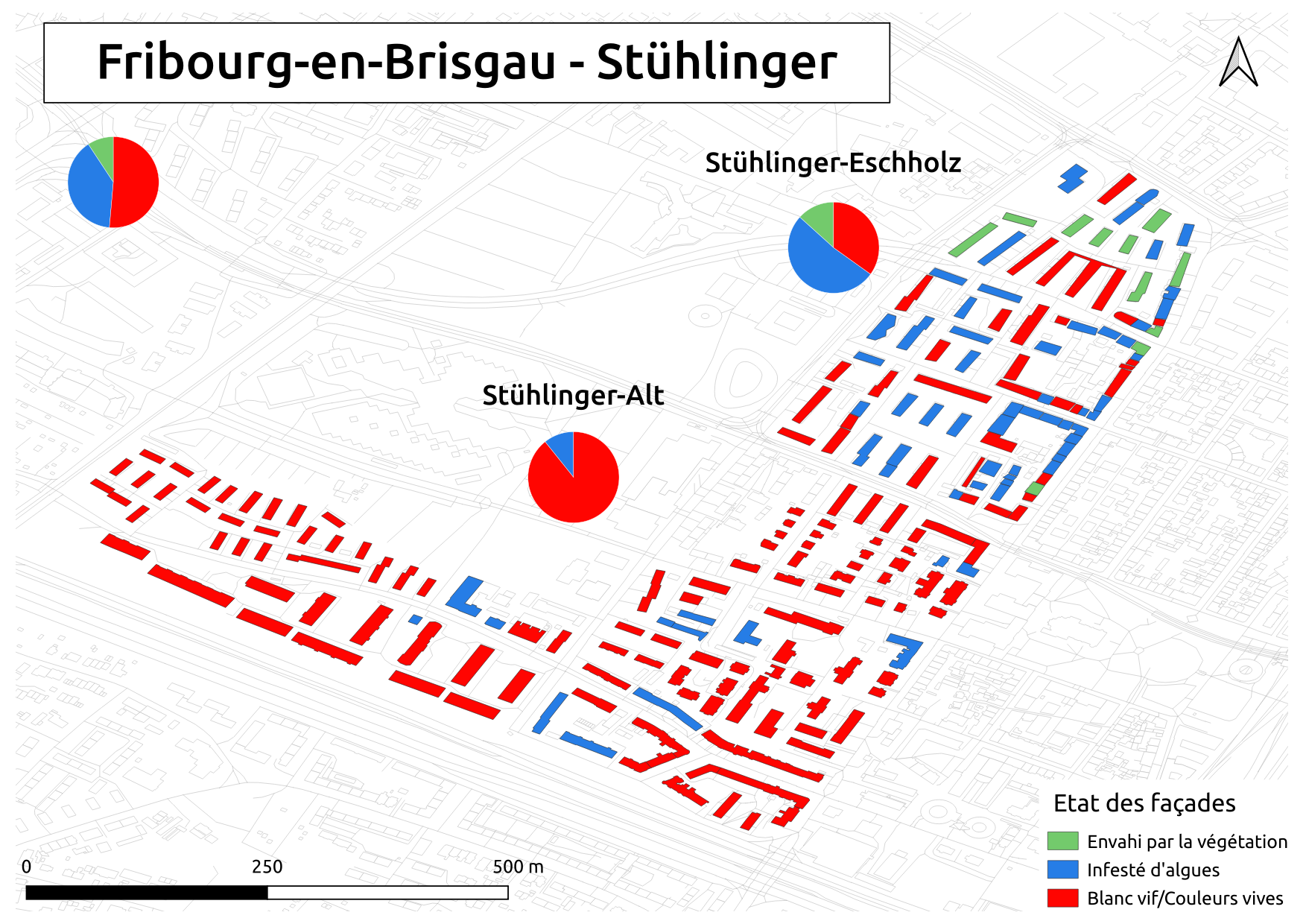 Biozidkarte Freiburg Fassadenzustand FR Stühlinger