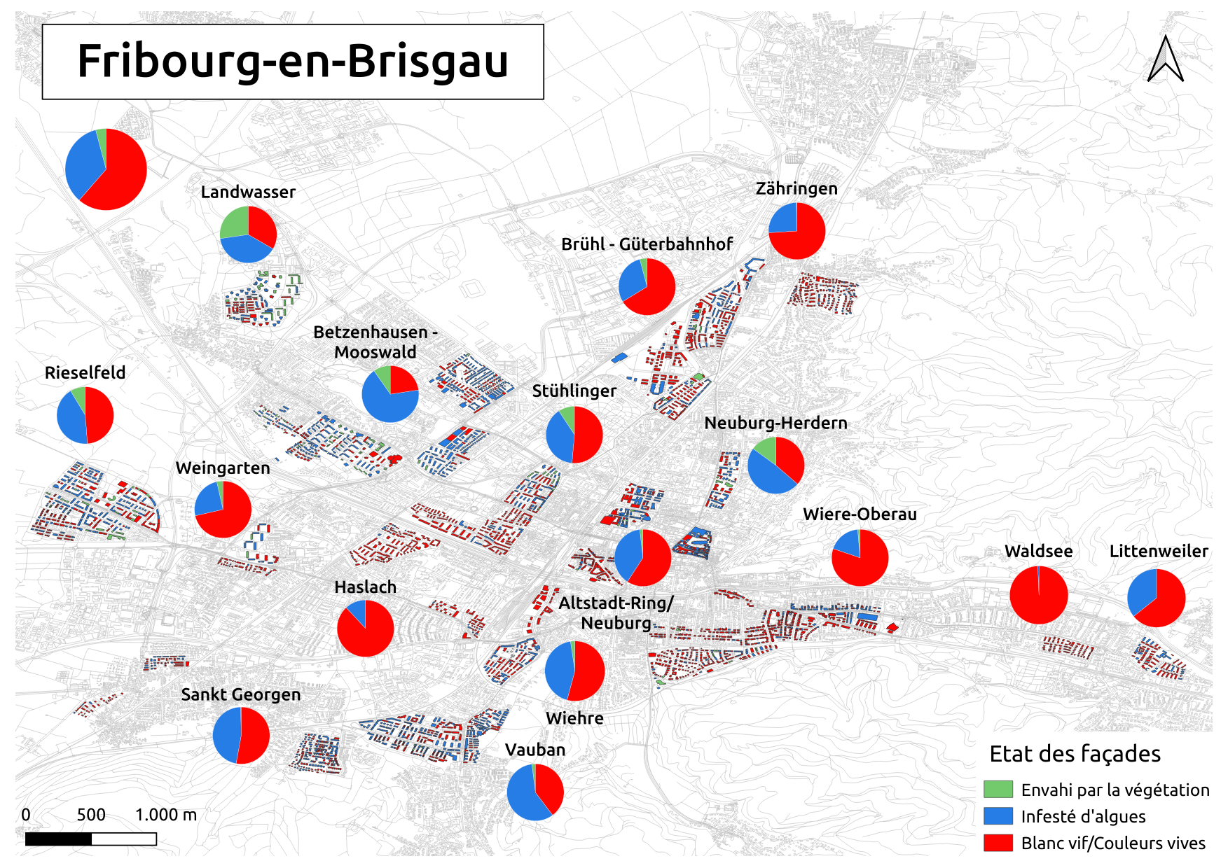 Biozidkarte Freiburg Fassadenzustand FR Übersicht