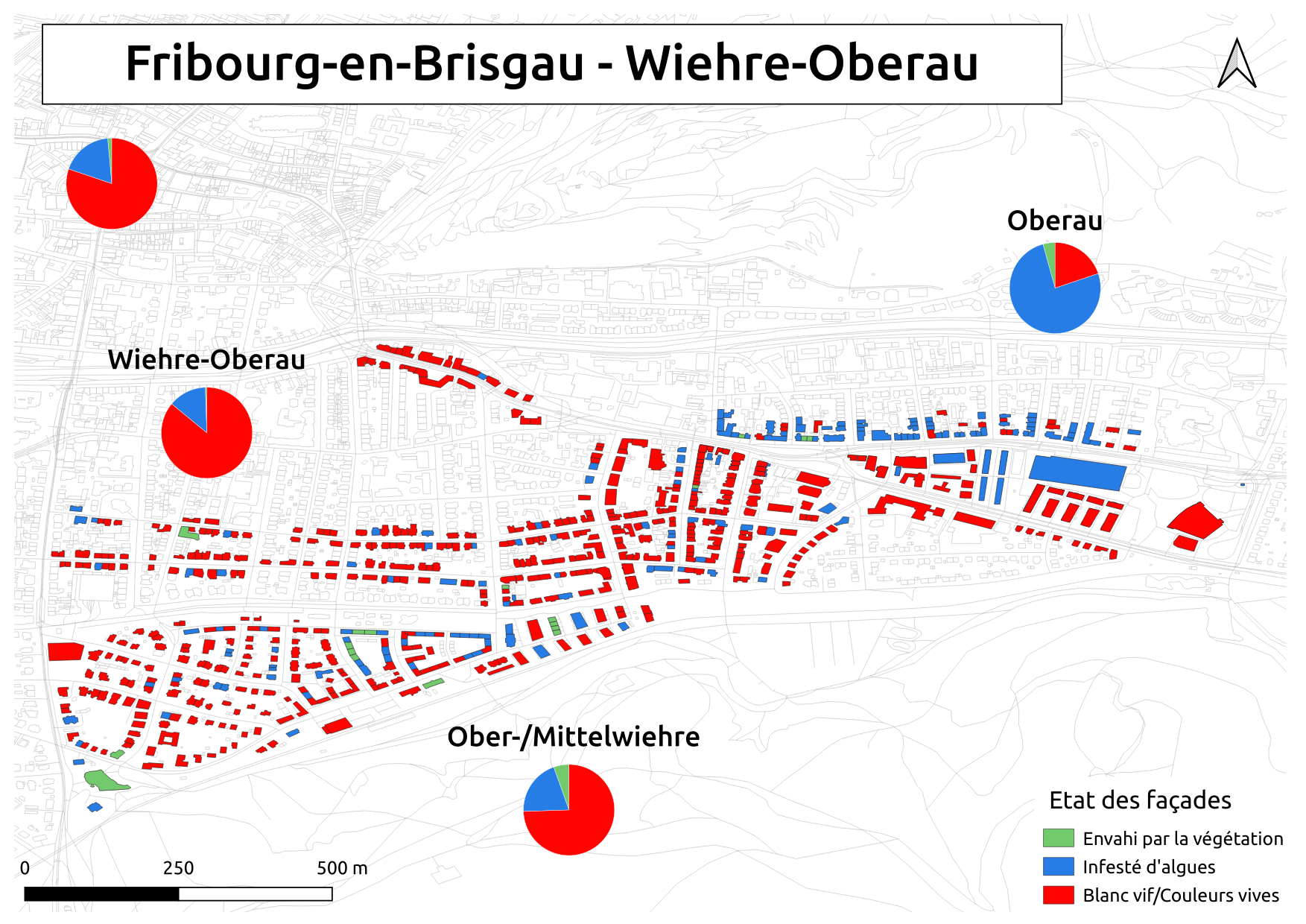 Biozidkarte Freiburg Fassadenzustand FR Wiehre Oberau
