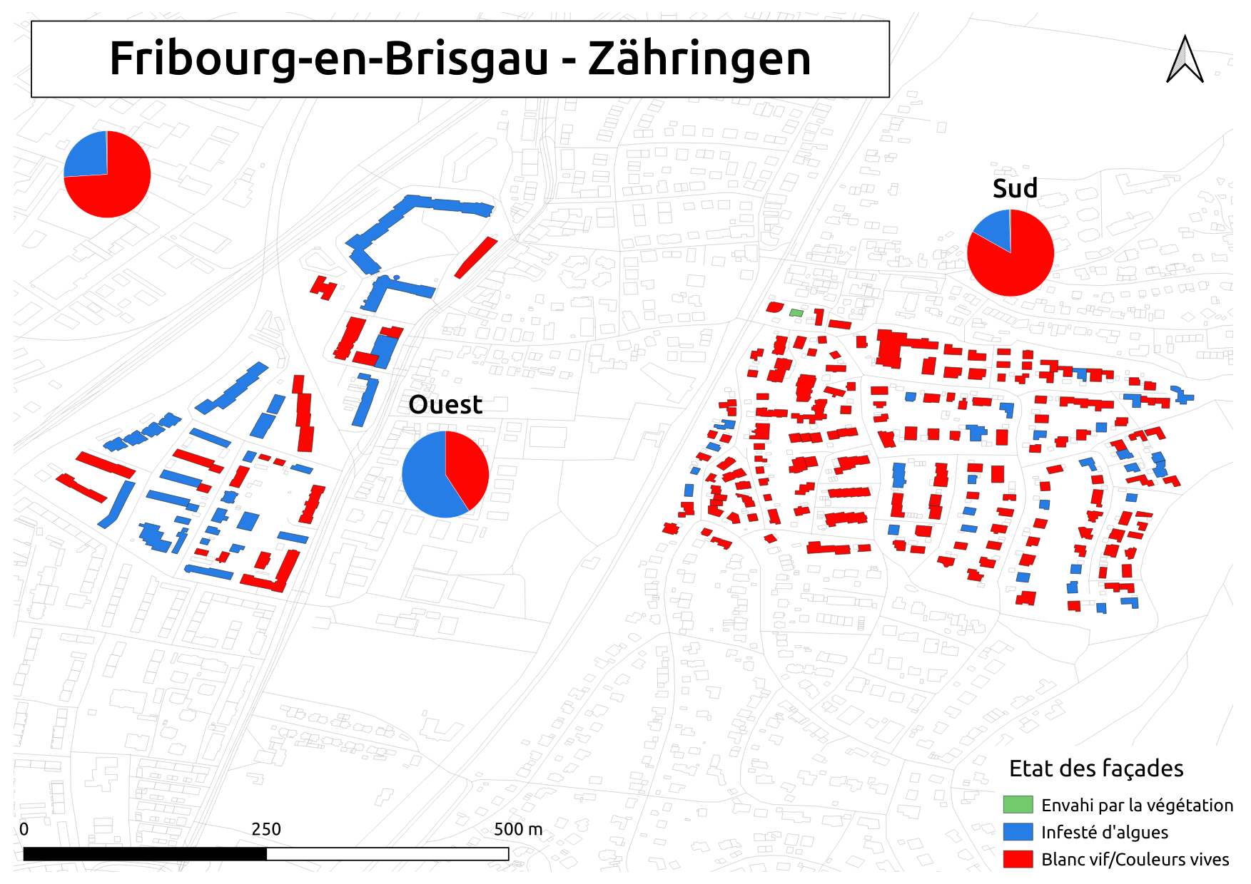 Biozidkarte Freiburg Fassadenzustand FR Zähringen
