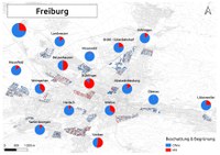 Biozidkarten Freiburg Übersicht+Einzelkarten Beschattung DE